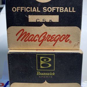 2 Vintage 1960’s Brunswick Sports MacGregor Official Softball in Box (1 SEALED)
